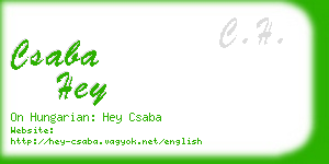 csaba hey business card